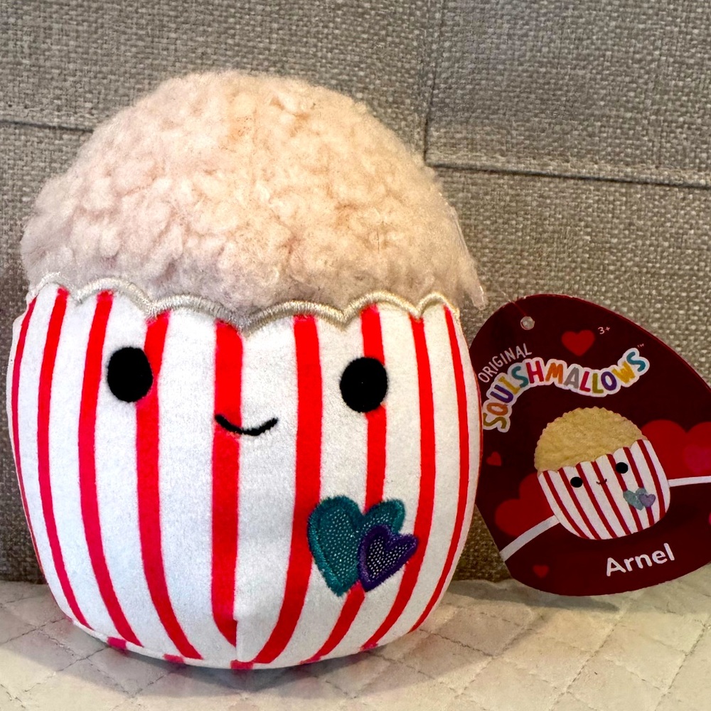 Squishmallows Red and White Striped Plush